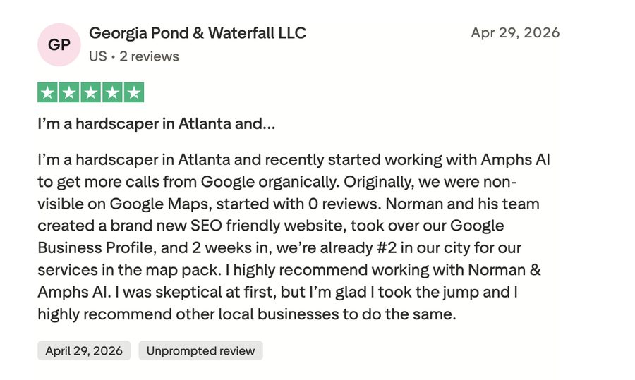 Trustpilot reviews from Amphs AI clients